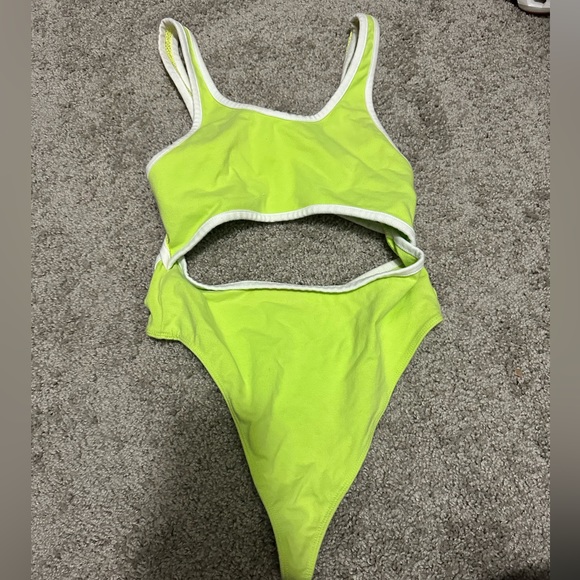 Urban Outfitters, size small, like green body suit with mesh back - Picture 1 of 2